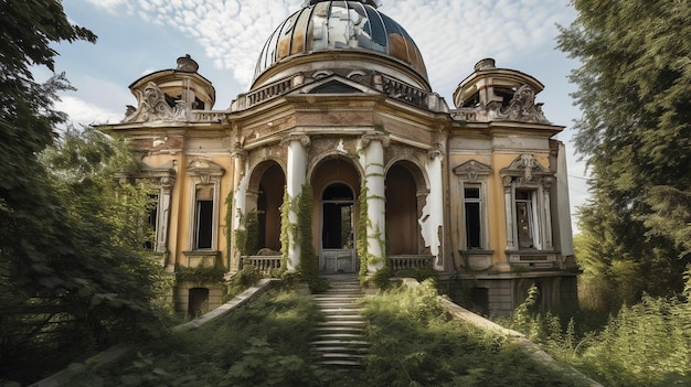 A large building with a dome on the top of it