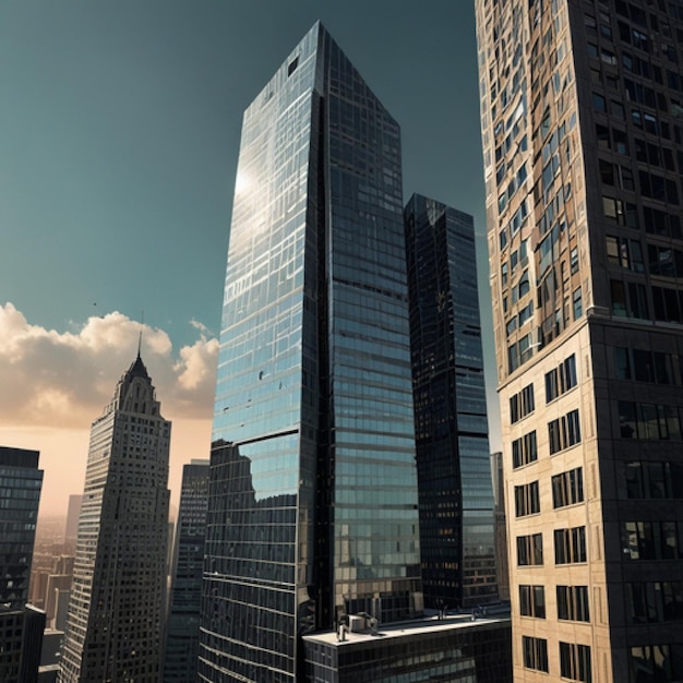 Photo a large building with a lot of windows that says nyc on it