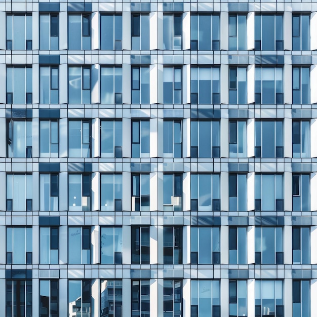 Photo a large building with many windows and a blue and white color scheme