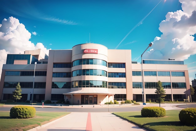 A large building with a red sign that says " nittany " on the front.