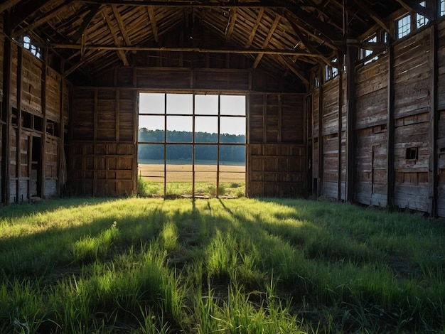 Photo a large building with a window that has the sun shining through it