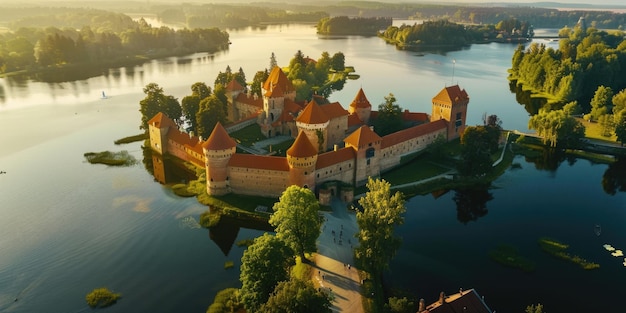 Large Castle on Green Field