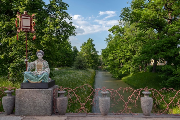 Large Chinese Bridge in Alexander Park in Tsarskoye Selo Pushkin St Petersburg Russia