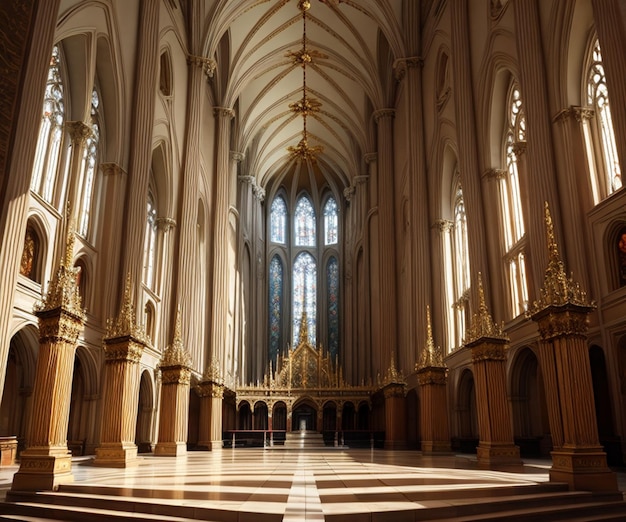 A large church with a large staircase and a sign that says " the word " on it.