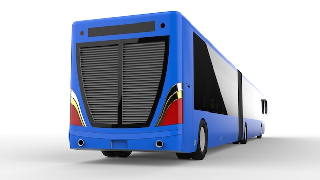 Large city bus with an additional elongated part for large passenger capacity during rush hour