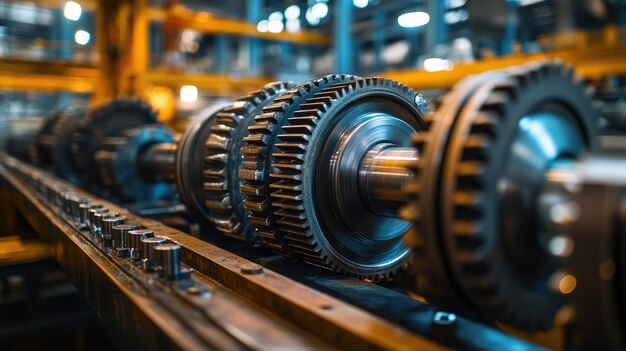 Large cogwheels gears axles and bearings comprising the working mechanism of an industrial machine