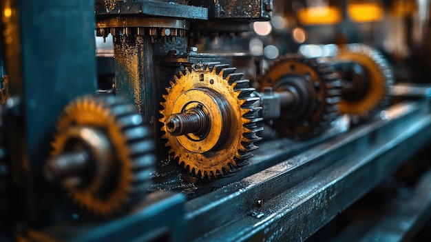 Large cogwheels gears axles and bearings comprising the working mechanism of an industrial machine