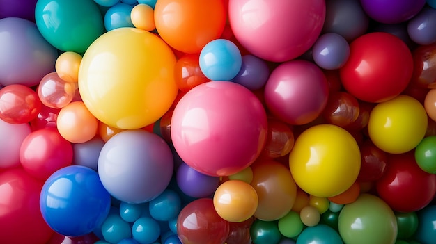 Photo a large collection of colorful balls of different colors