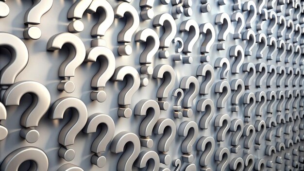 a large collection of question marks on a wall with many question marks