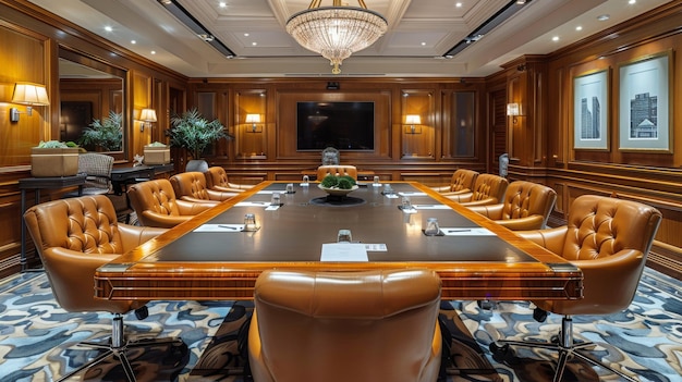 Large Conference Room With Orange Chairs