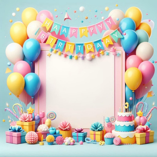 Large copy space of balloons decor banner