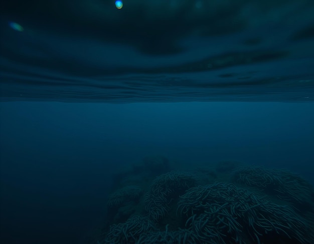 Photo a large coral with a small white blob in the water