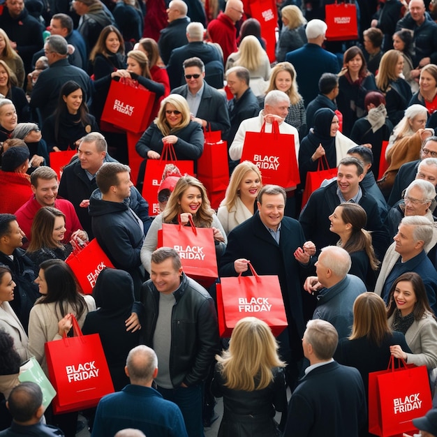 Photo a large crowd of people are holding red signs