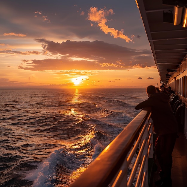 Photo a large cruise ship is traveling through the ocean