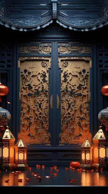 a large door with a design on it