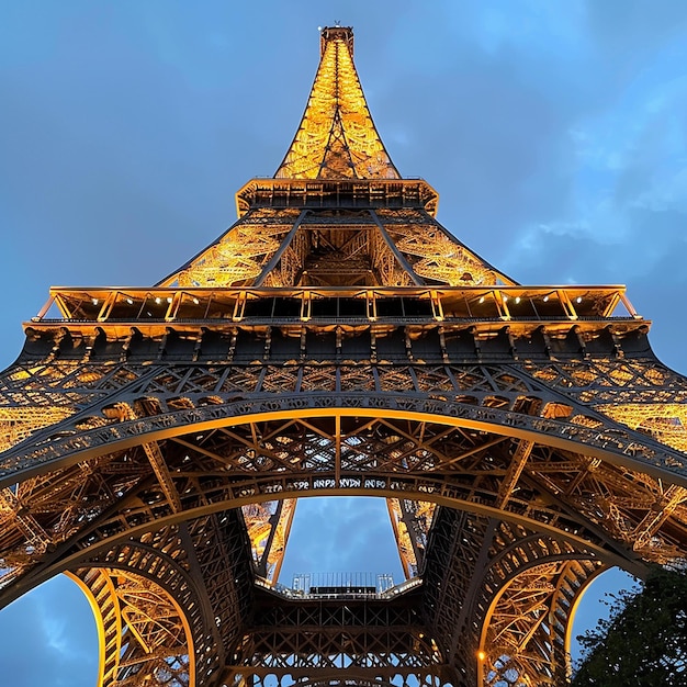 Photo a large eiffel tower with the words quot eiffel quot on the bottom