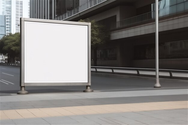 Large empty billboard mockup set against the city streets background generative ai