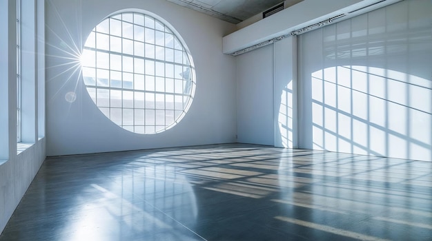 Photo large empty room with large windows natural light shining through windows architecture interior design bright spacious minimalist modern real estate commercial property office space