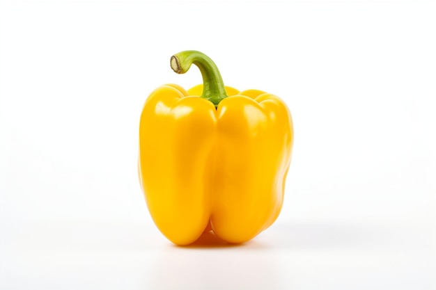 Large fresh paprika yellow color isolated on white