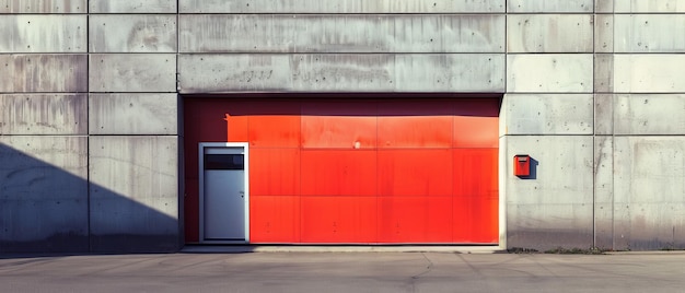 Large garage door showcasing manual and electric motor operation capabilities emphasizing its