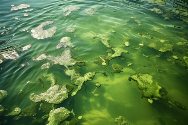 Large Green Algae Bloom Seen In Body Of Water