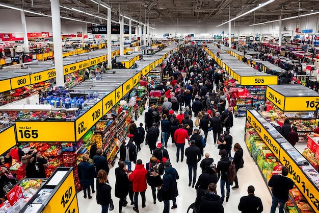 a large grocery store with a yellow sign that says 5 00