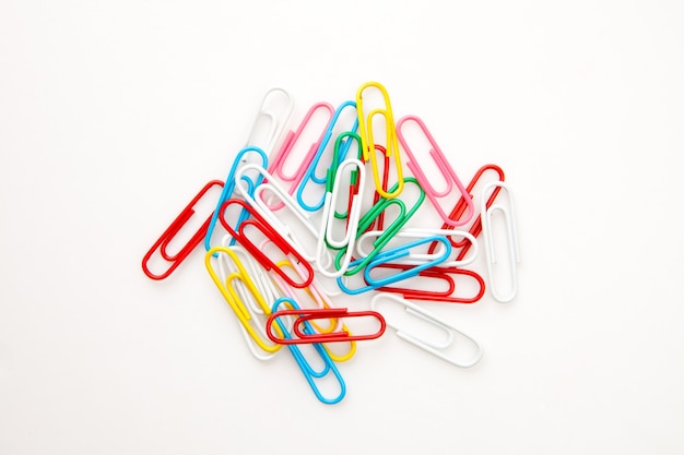 Large group of muti coloured paperclips