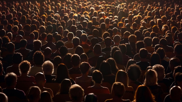 Large Group of People in Dark Room