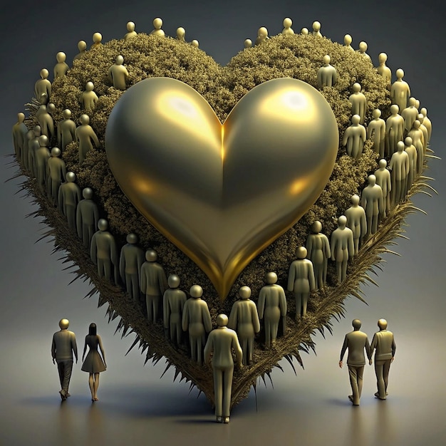 a large group of people standing in front of a heart that says quot heart quot