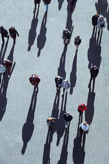 large group of people walking around the city, Bilbao city, basque country, spain