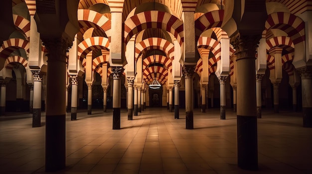 A large hall with columns and arches that say'alhambra '