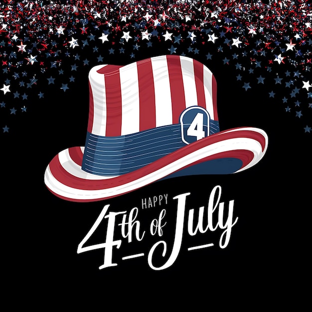 A Large Hat Decorated With 4th of July Message