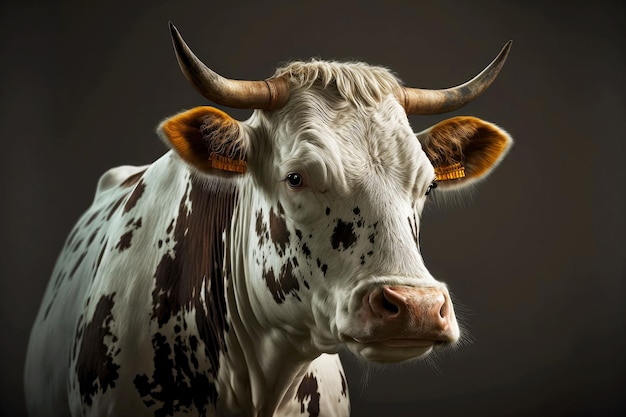 Large head cows in summer with white and red spots