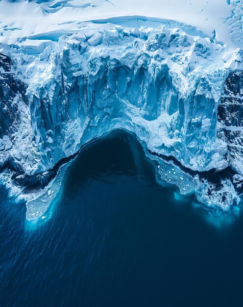 A large ice cave in the ocean