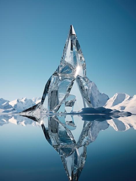 a large ice sculpture in the middle of a body of water