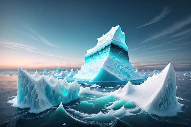 large iceberg floating in the sea