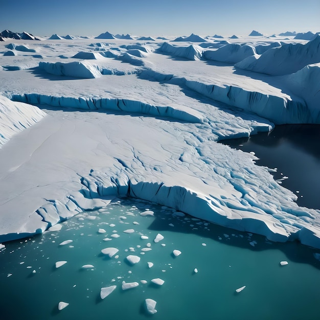 a large iceberg with icebergs in the water and icebergs in the background