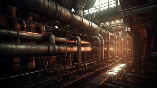 A large industrial building with many pipes and the word bioware on the bottom.