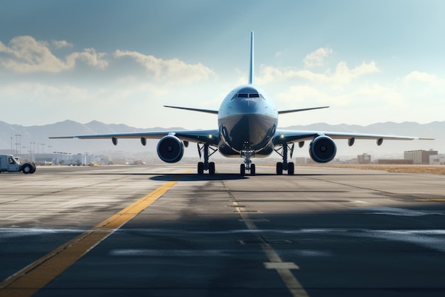 Large Jetliner on Airport Runway