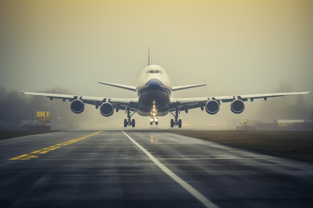 Large Jetliner on Airport Runway