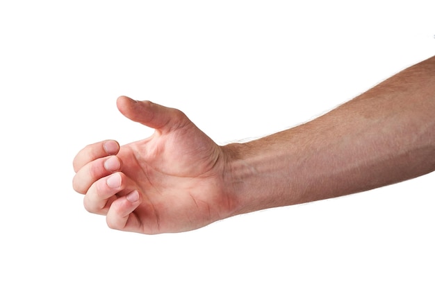 a large male hand seems to be holding something