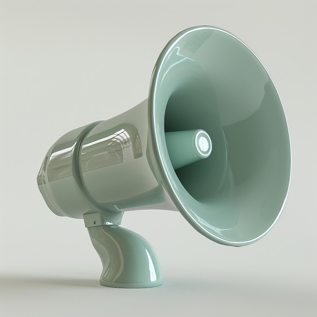 a large megaphone with a green and blue color