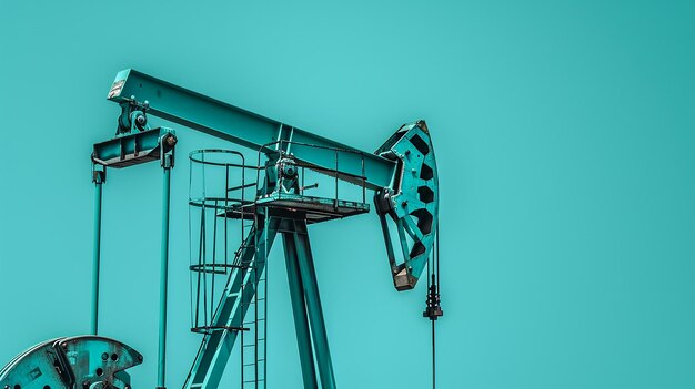 a large metal crane with a blue sky in the background