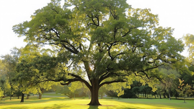 Large Oak Tree in a Sunny Meadow