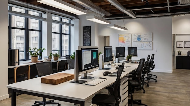 a large office with a white board that says quot no one is sitting on it quot