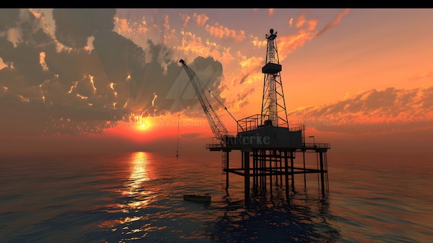 Photo a large oil platform with the word oil on it