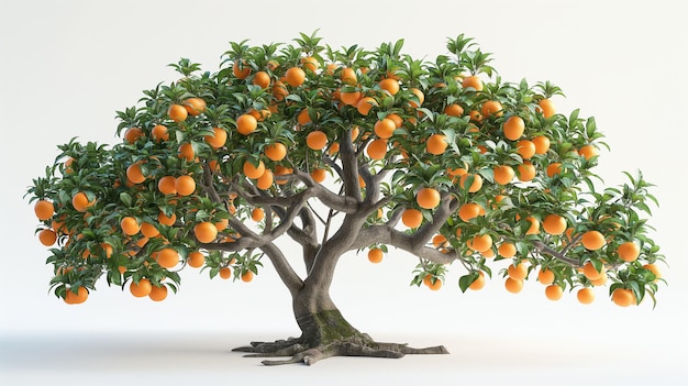 A large orange tree with many oranges on it