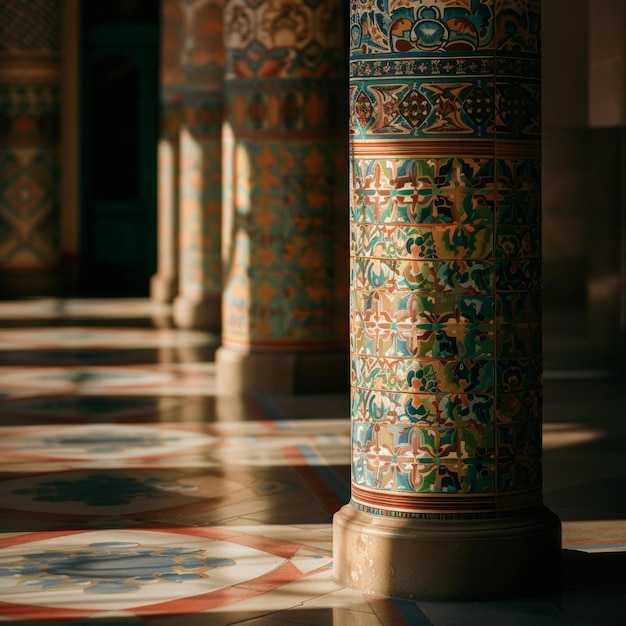 a large ornate column with a heart shaped design on the top