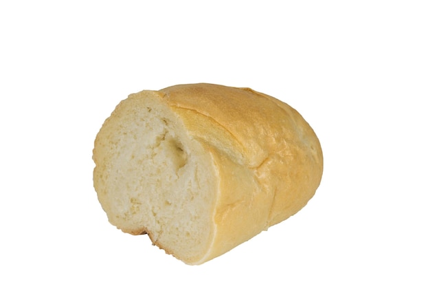 A large piece of white bread isolated on a white background