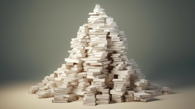 Photo a large pile of books in the shape of a mountain